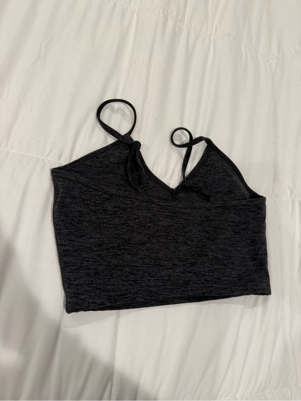 SET Black Heathered Cropped Cami - Picture 2 of 3